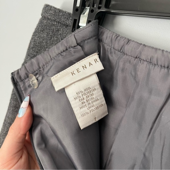 Kenar Double Faux Zipper Nevada Grey Wool Blend Mini Skirt Size 2 - Picture 9 of 13